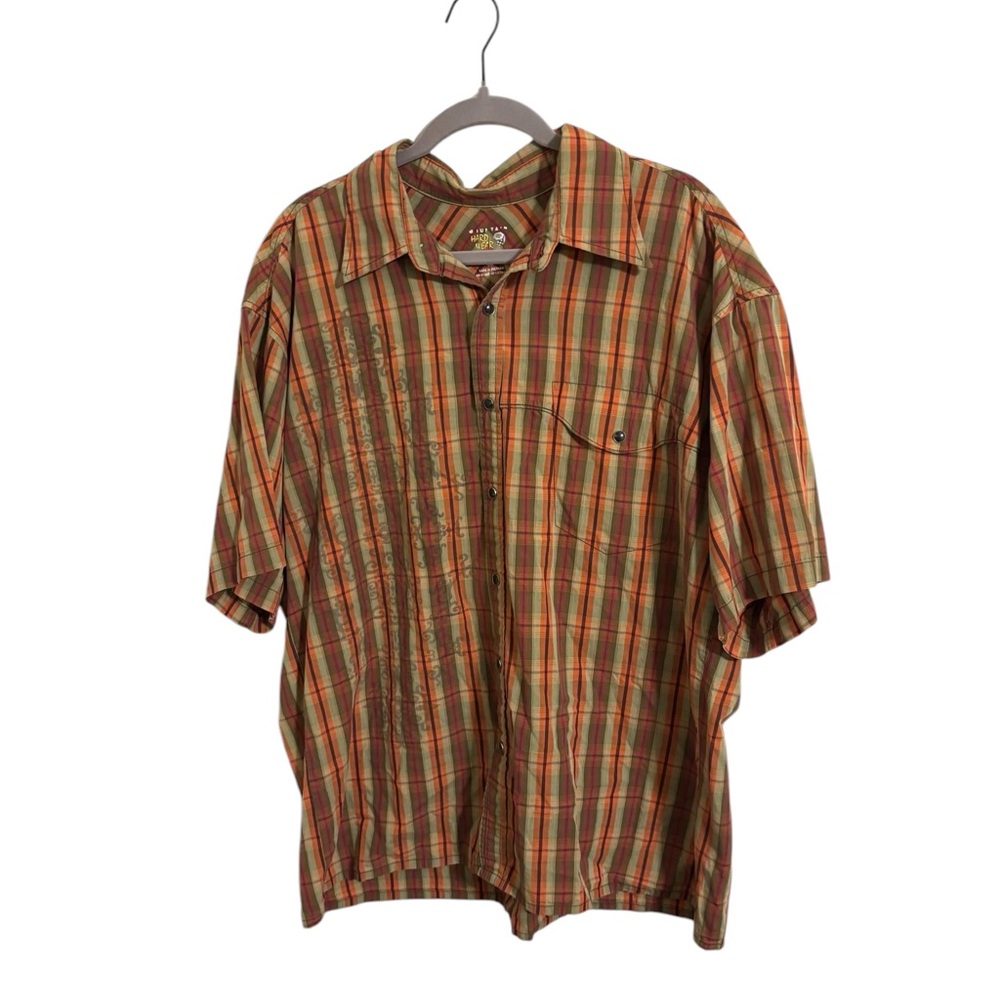Mountain Hardwear Short Sleeve Pearl Snap Plaid Pattern Shirt‎ XL